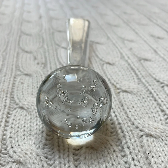 Vtg Small Glass Bud Vase square top Unique bubble bulb Design 5.5”Tall X 1 X 1 - Picture 5 of 7